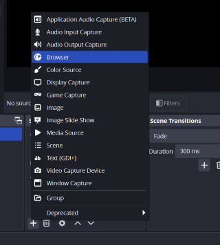 OBS Studio add a Browser Source