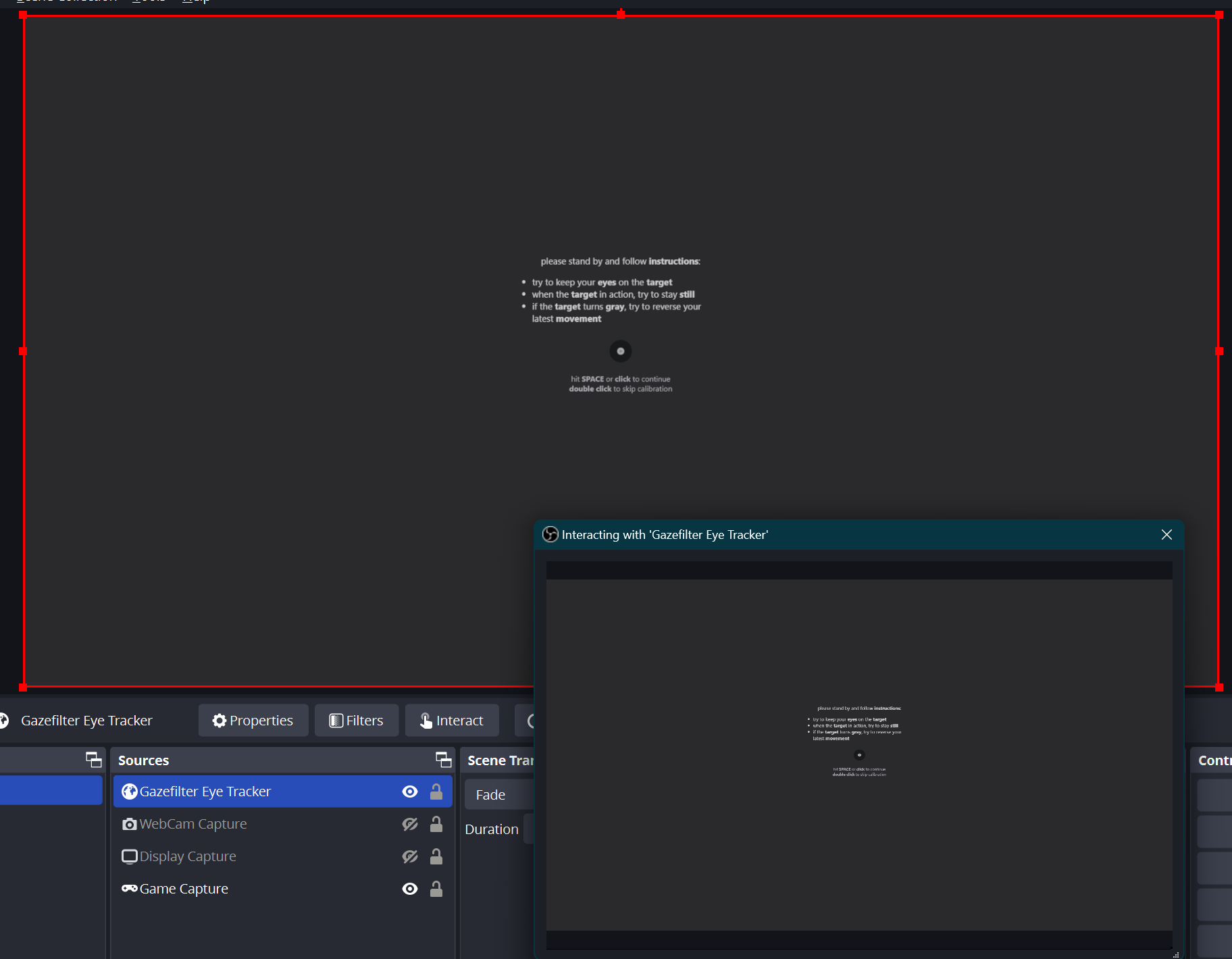 OBS Gazefilter Calibration